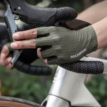 Prodyšné cyklistické rukavice s krátkými prsty ROCKBROS S107 XXL zelené