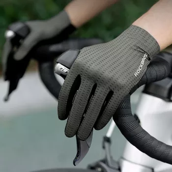 Cyklistické rukavice s plnými prsty ROCKBROS prodyšné XXL zelené