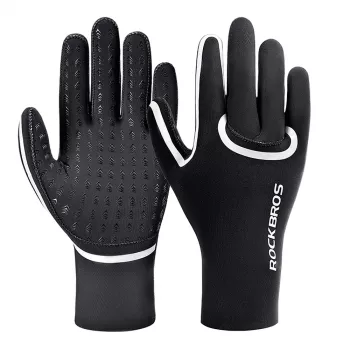 Cyklistické rukavice s plnými prsty ROCKBROS voděodolné L/XL černé