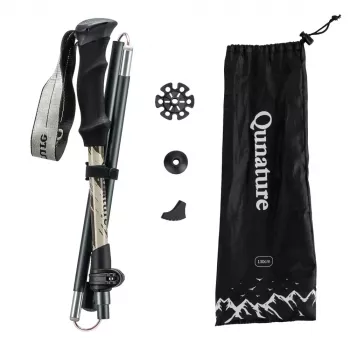 Qunature Nordic Walking Pole Aluminum 110-130 cm 1 Piece - Brown