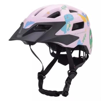 Dětská MTB cyklistická helma Wozinsky s odnímatelným štítkem 52–56 cm – růžová