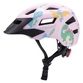 Dětská MTB cyklistická helma Wozinsky s odnímatelným štítkem 52–56 cm – růžová