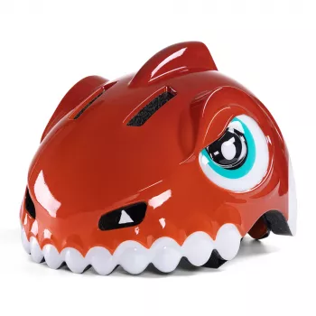 Dětská cyklistická helma Wozinsky s motivem dinosaura 52–56 cm červená