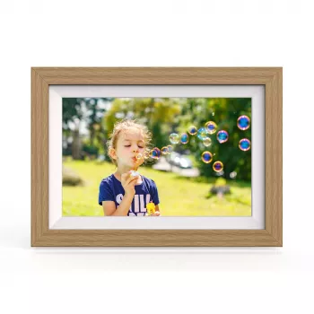 WOZINSKY WRC-32 10,1 inch digitální fotorámeček s aplikací Frameo, 32 GB, světle hnědý