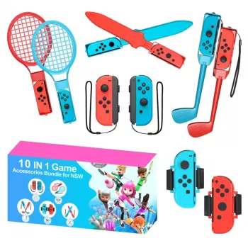 Rodinná sada příslušenství pro Nintendo Switch Sports 10v1 červeno-modrá
