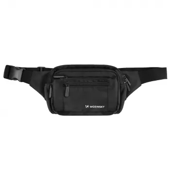 Unisex bederní taška / crossbody taška s nastavitelným popruhem Wozinsky WSB-W1 voděodolná černá