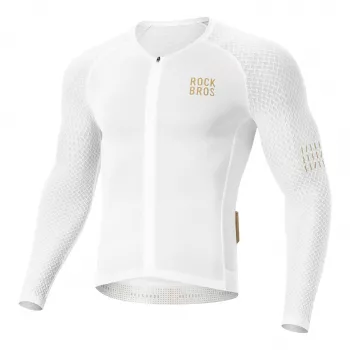 Cyklistický dres ROCKBROS Diamond YDCX008 dlouhý rukáv velikost L bílý