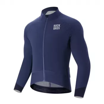 Zimní cyklistická bunda ROCKBROS YDWT014 dvouvrstvá fleece velikost L modrá
