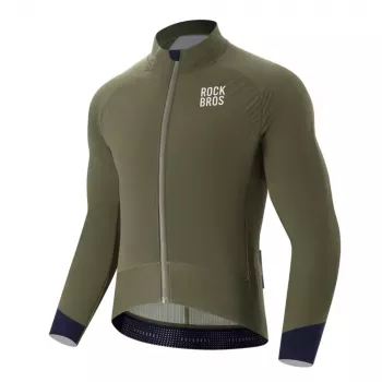 Zimní cyklistická bunda ROCKBROS YDWT014 dvouvrstvá fleece XL zelená