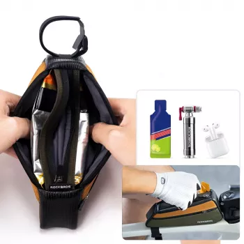 ROCKBROS Bicycle Top Tube Bag 0.25L Green/Orange