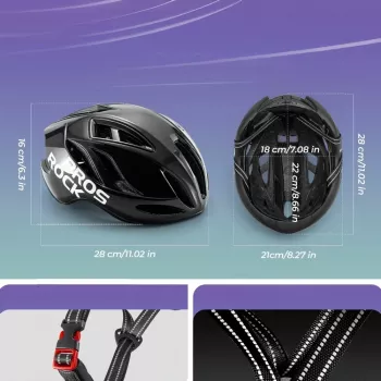 ROCKBROS TS-42 Lightweight Bicycle Helmet 58-62 cm Black
