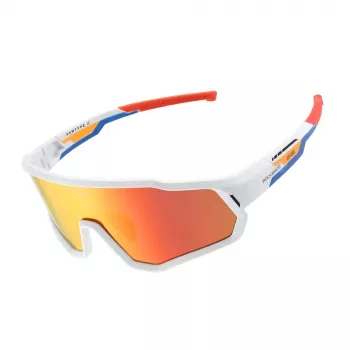 ROCKBROS SP383 Shining Warrior cyklistické brýle – matně bílý rám, polarizované červené čočky