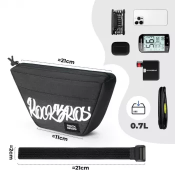Rockbros G011 Flash Journey Handlebar Bag – Trapezoidal, Black