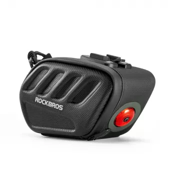 Rockbros C61 Saddle Bag with Smart Taillight, 0.45 L, Black