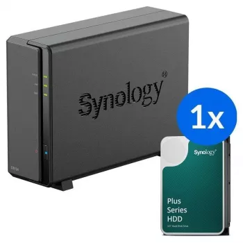 Synology DS124 + 1x HAT3310-12T (12 TB) 1-Bay NAS Desktop