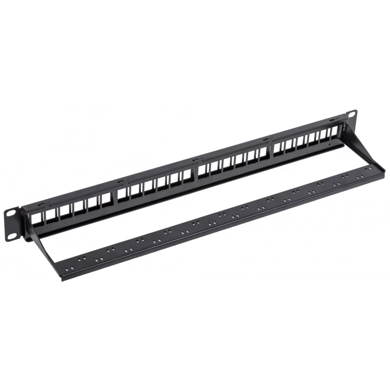 Keystone patch panel NETRACK 104-20 24portový 1U 19 inch černý