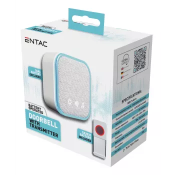 Bezdrátový vysílač zvonku ENTAC IP44 s baterií CR2032