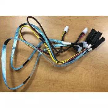 Supermicro 2x Mini-SAS HD na 4x SAS + 2x napájecí kabel (CBL-SAST-0675) 80 cm interní SAS breakout kabel