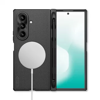 Nillkin Super Frosted Shield Fold Magnetic pouzdro na Samsung Galaxy Z Fold 7, kompatibilní s MagSafe, s držákem S Pen, černé