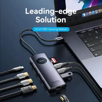 VENTION USB-C 10-in-1 dokovací stanice 8K 30Hz 100W PD s LED displejem