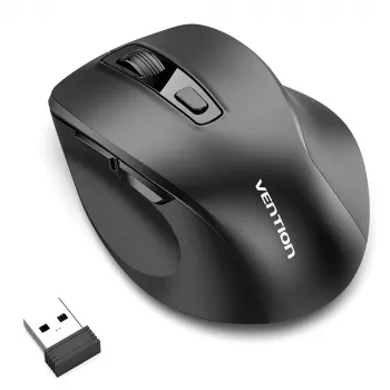 Vention KTMB0 dvourežimová 2,4GHz + Bluetooth 5.1 bezdrátová optická myš, 6 tlačítek, 800-2400 DPI, černá