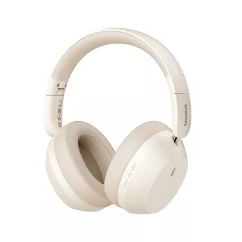BASEUS BASS 35 MAX Bluetooth 5.3 přes uši sluchátka béžová