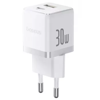 Baseus Palm 30W USB-C USB-A nástěnná nabíječka bílá EU zástrčka