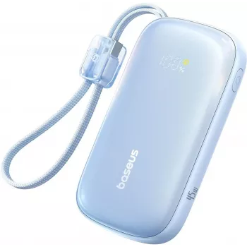 Baseus EnerFill FC21 Qpow 3 Ultra 10000mAh 45W powerbanka s odnímatelným kabelem USB-C/Lightning - modrá