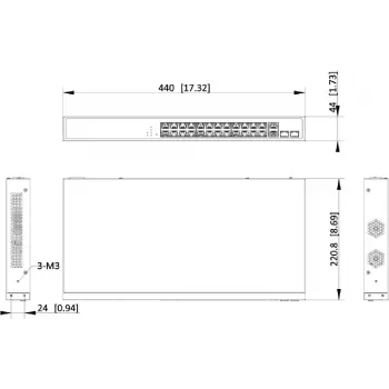 Hikvision DS-3E1528P-EI 24portový Gigabit PoE+ managed switch