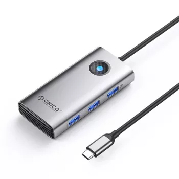 ORICO PW11 USB-C 6v1 hub, 3x USB-A 3.0, 1x USB-C PD 100W, 1x HDMI 4K 30Hz, 1x RJ45 2.5G Ethernet, šedá