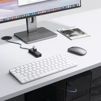 ORICO PW3UR25-U3 4portový USB hub se 3x USB-A 3.0 a 2.5G Ethernet, 1m kabel, černý