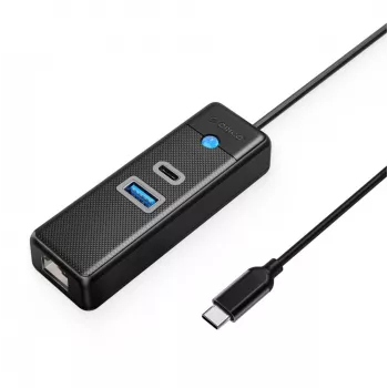 ORICO PW3UR25-C3 USB-C hub 3portový USB-A 3.0 USB-C 3.0 2.5G Ethernet 0,15m černý