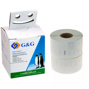 Rolka etiket G&G kompatibilní s DYMO 99012, S0722400 - 36 x 89 mm přímý termotisk, bílá, permanentní lepidlo, 520 etiket