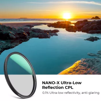 K&F Concept Nano-X Ultra-Low Reflection Circular Polarizer Filter 55mm