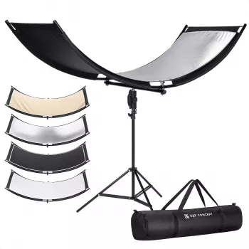 K&F Concept U-Shape 4-in-1 zakřivený reflektor 180x60cm se světelným stativem a přepravní taškou