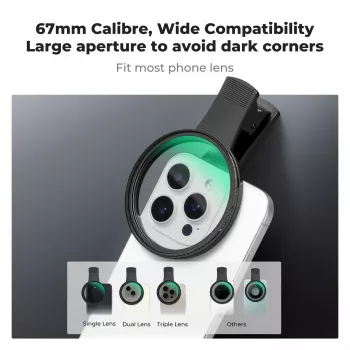 Filtr KF Black Diffusion 1/4 67 mm s clip-on adaptérem pro smartphone