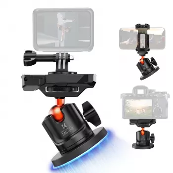 KF 3D kulová hlava magnetický držák pro GoPro, smartphone a fotoaparát se závitem 1/4 inch KF31.156 černý