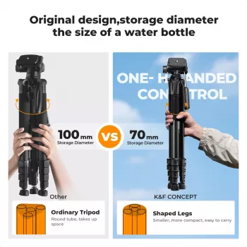 Kompaktní stativ K&F Concept pro DSLR a telefon, černý