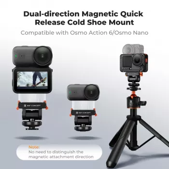 Magnetický rychloupínací držák pro DJI Osmo Action 6 / Nano / závit 1/4 inch + ISO / Kf12.0035