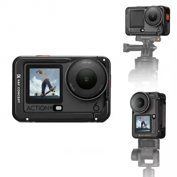 KF rámový držák Camera Cage pro DJI Osmo Action 6, kov, černý, KF12.0026