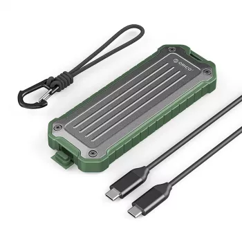 ORICO OTPX-G2 M.2 NVMe/SATA SSD USB-C 3.2 Tactical pouzdro - šedo-zelená