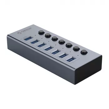 ORICO BT2U3-7AB 7portový USB 3.0 hub s individuálními vypínači - šedý