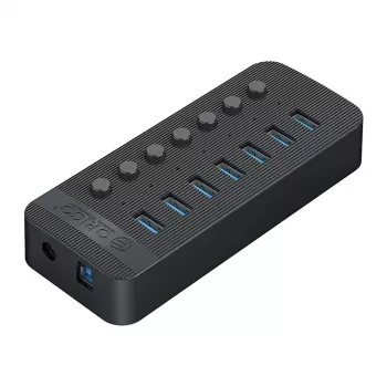 ORICO CT2U3-7AB USB 3.0 hub se 7 porty USB-A a individuálními vypínači - černý