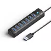 ORICO PW7U-U3 7portový USB 3.0 hub s napájením USB-C, 1m kabel, černý