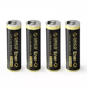 ORICO Ener-G EG5C 1,5 V 2100 mWh nabíjecí AA LiPo baterie s USB-C nabíjecím kabelem, 4 ks