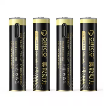 ORICO Ener-G EG7C 1,5V 500mWh nabíjecí AAA lithiová baterie s USB-C nabíjecím kabelem, 4 ks