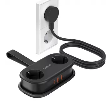 ORICO AP3 20W GaN prodlužovací lišta 5v1 2x AC + 2x USB-A + 1x USB-C - černá