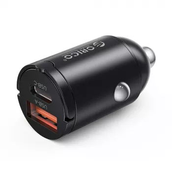 Nabíječka do auta ORICO MiniRing 30W USB-A + USB-C - černá