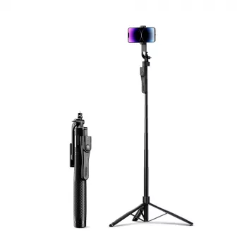 ORICO SPM215 Selfie Stick Tripod with Bluetooth 5.2 Remote, 360° Rotation, 1/4 inch Tripod Mount, Extends to 72 cm, Black