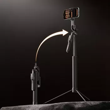 ORICO SPM170 Selfie Stick Tripod with Bluetooth Remote, 1/4 inch Universal Screw, 6-Section Extension up to 72 cm, Black